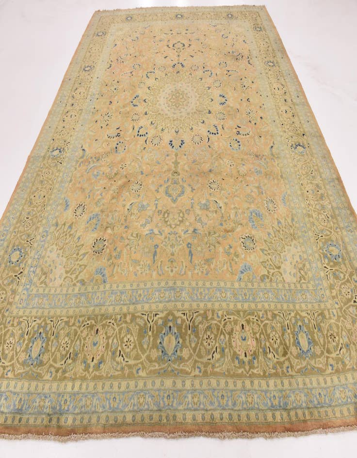 Detail image of 10' 2 x 13' Hand Knotted Kashmar Persian Wool Rug