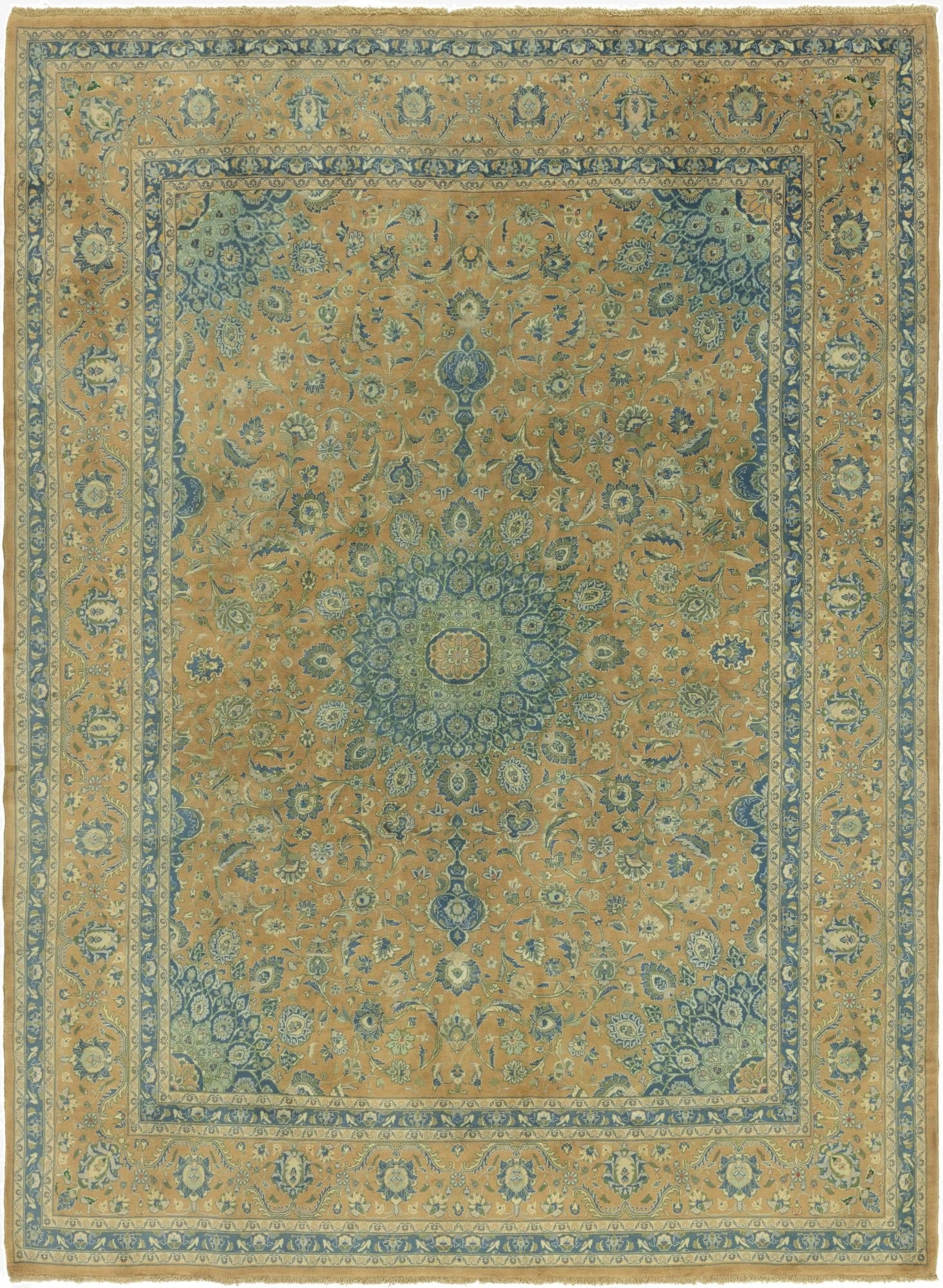 9' 8 x 13' 3  Hand Knotted Kashmar Persian Wool Rug