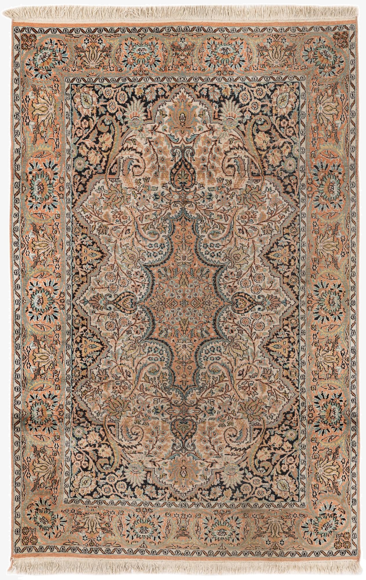 4' 1 x 6' 4  Hand Knotted Kashmir Wool Rug