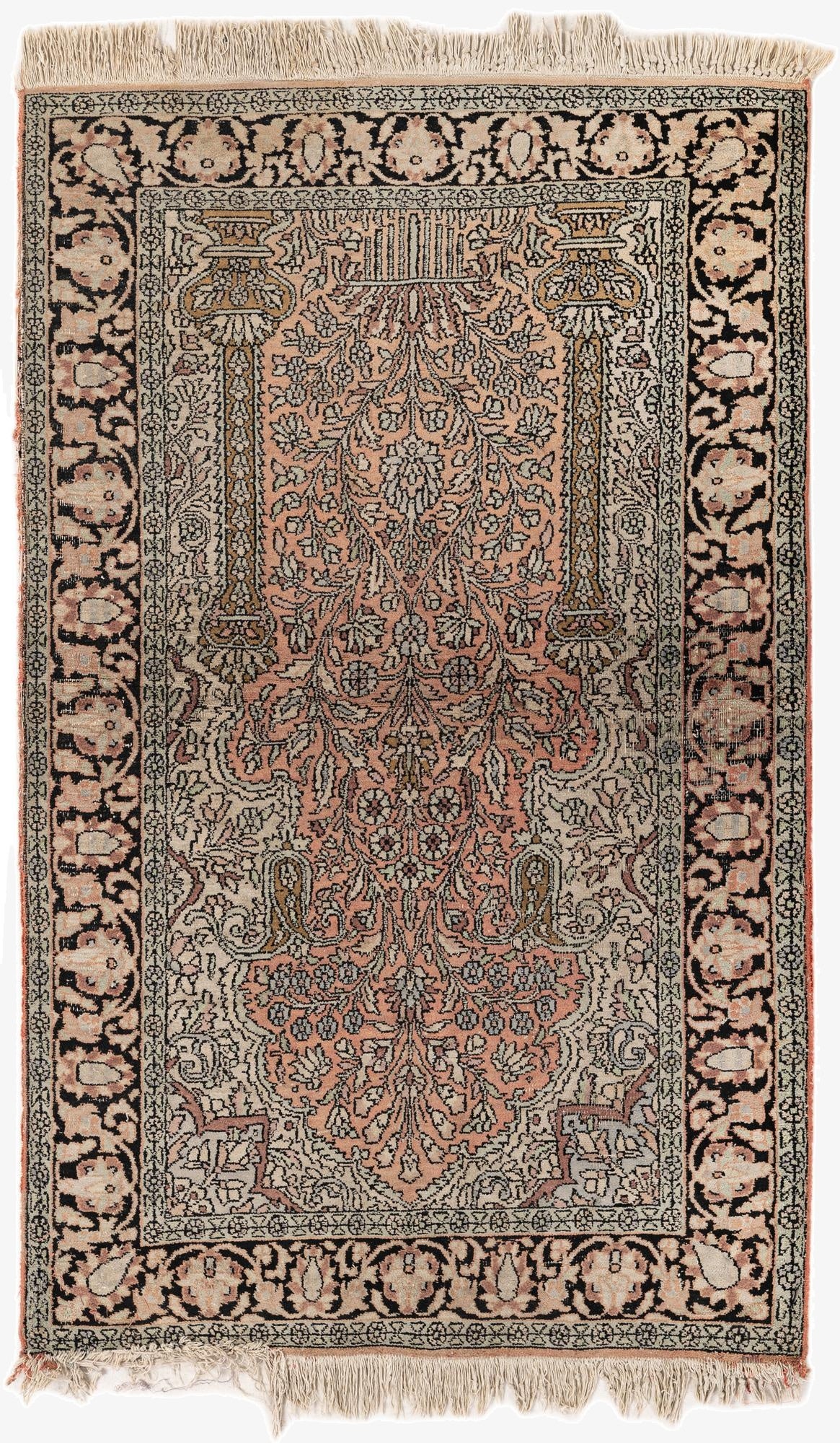 3' 2 x 5' 1  Hand Knotted Kashmir Oriental Wool Rug