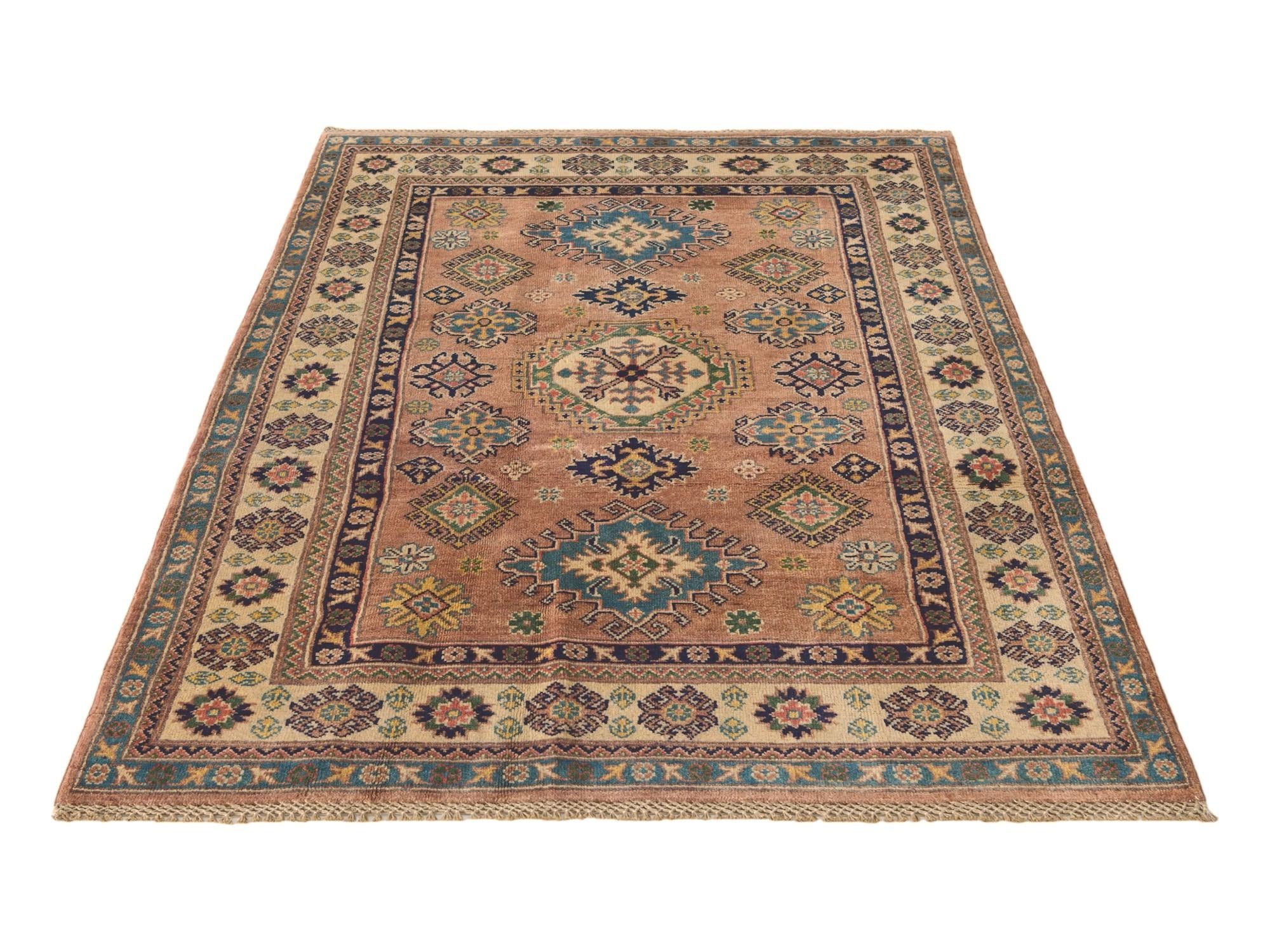 4' x 6' 3 Hand Knotted Kazak Rug