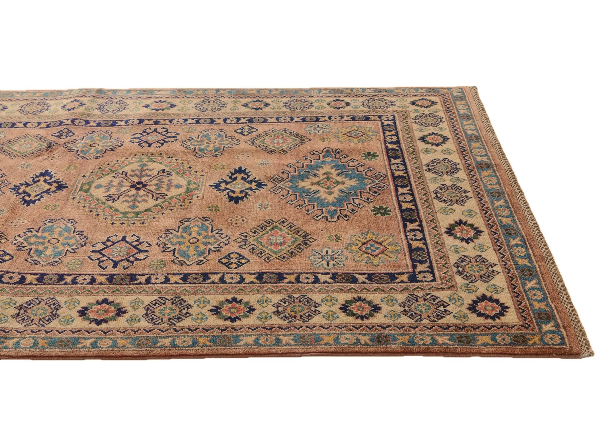 4' x 6' 3 Hand Knotted Kazak Rug