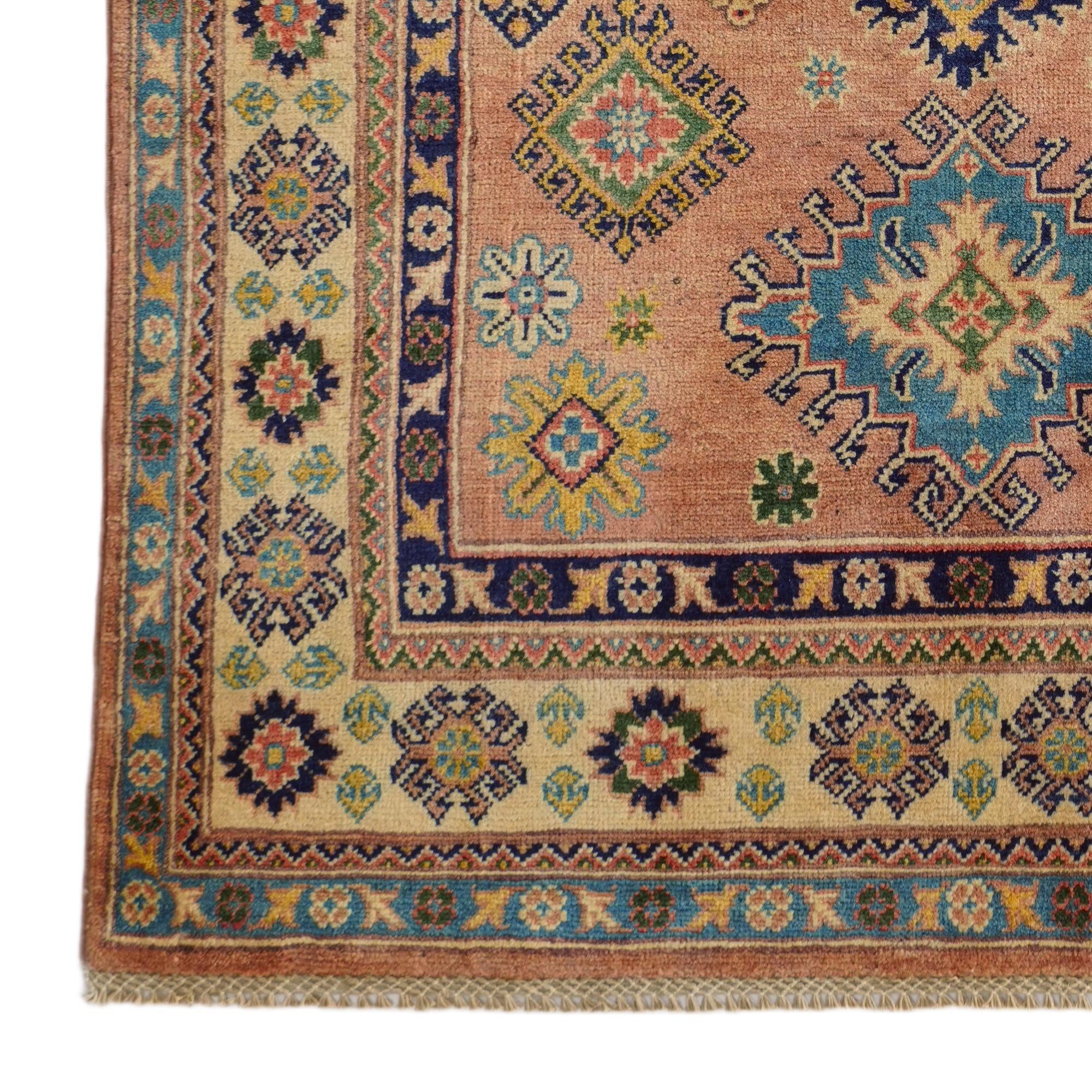 4' x 6' 3 Hand Knotted Kazak Rug