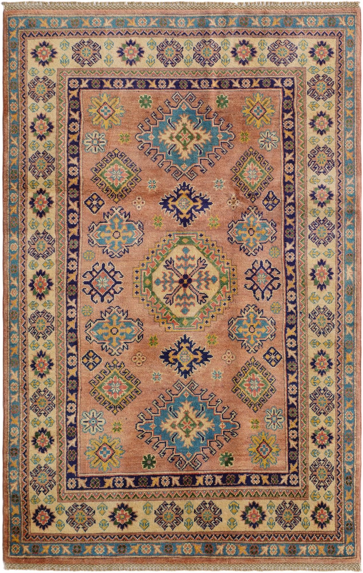 4' x 6' 3 Hand Knotted Kazak Rug