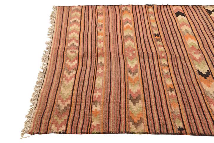 5' x 7' 5 Hand Woven Kilim Fars Wool Rug