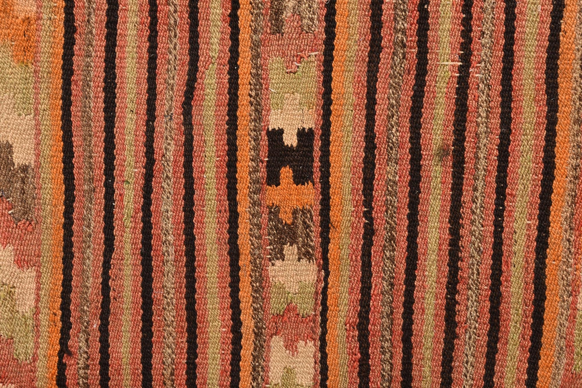 5' x 7' 5 Hand Woven Kilim Fars Wool Rug