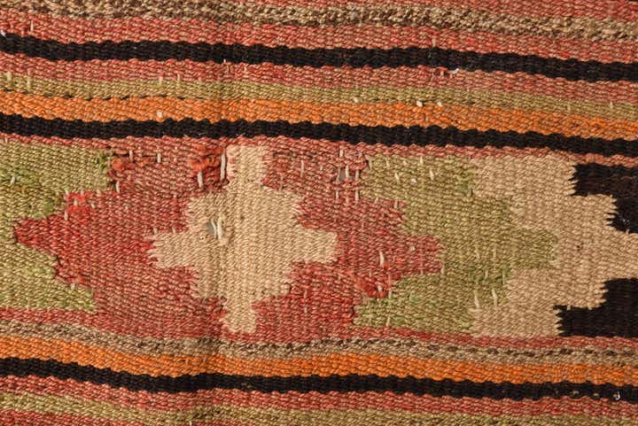 5' x 7' 5 Hand Woven Kilim Fars Wool Rug