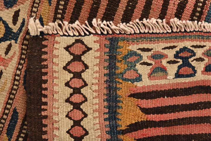 4' 4 x 7' 7 Hand Woven Kilim Fars Wool Rug