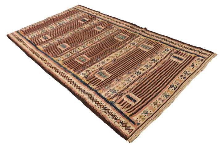 4' 4 x 7' 7 Hand Woven Kilim Fars Wool Rug