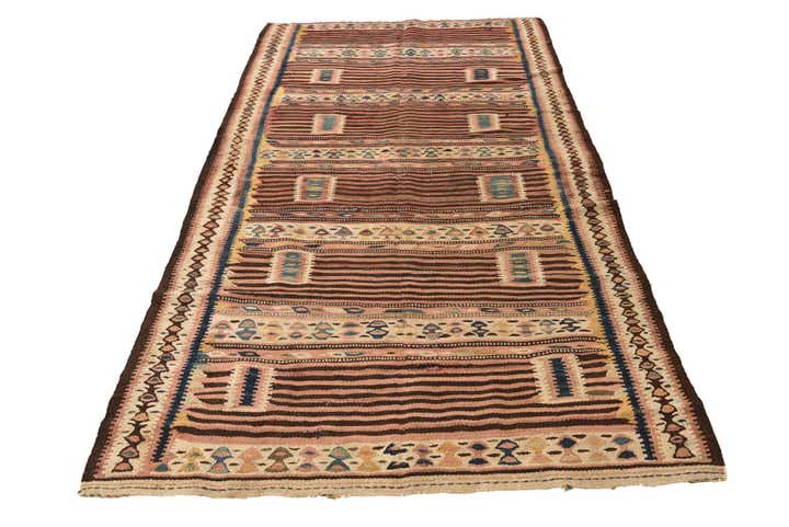 4' 4 x 7' 7 Hand Woven Kilim Fars Wool Rug