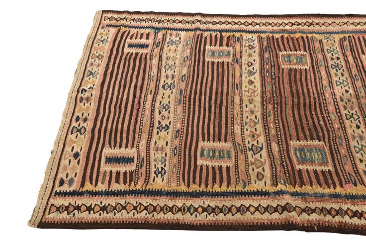 Detail image of 4' 4 x 7' 7 Hand Woven Kilim Fars Wool Rug