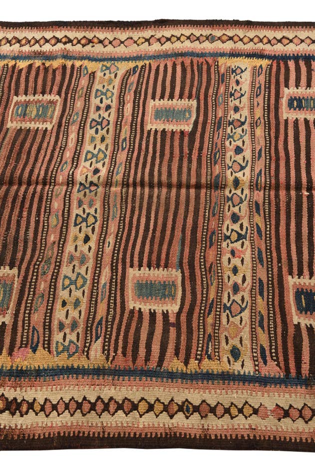 Detail image of 4' 4 x 7' 7 Hand Woven Kilim Fars Wool Rug