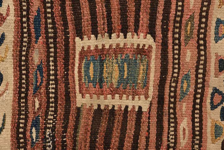 4' 4 x 7' 7 Hand Woven Kilim Fars Wool Rug