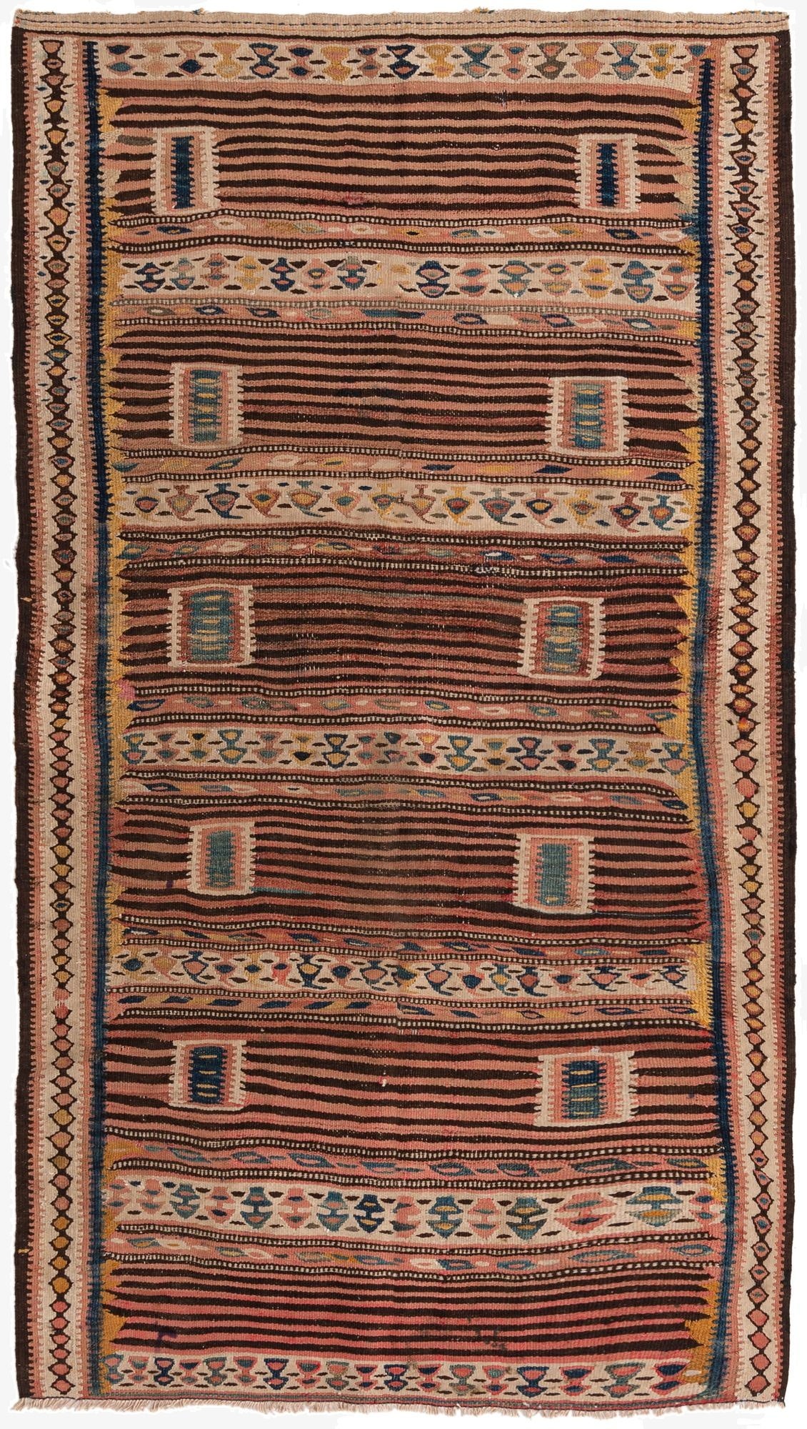 4' 4 x 7' 7  Hand Woven Kilim Fars Wool Rug