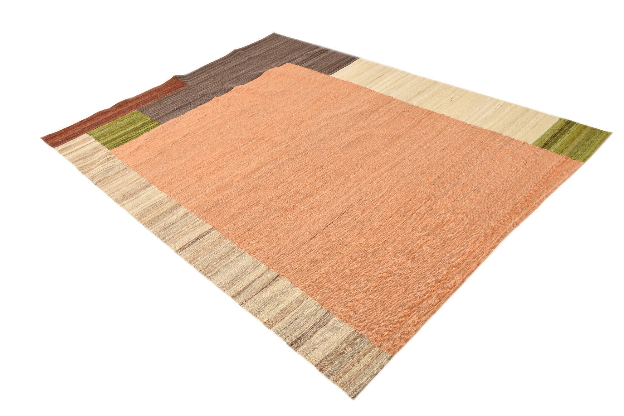 5' 10 x 7' 7 Hand Woven Kilim Modern Wool Rug