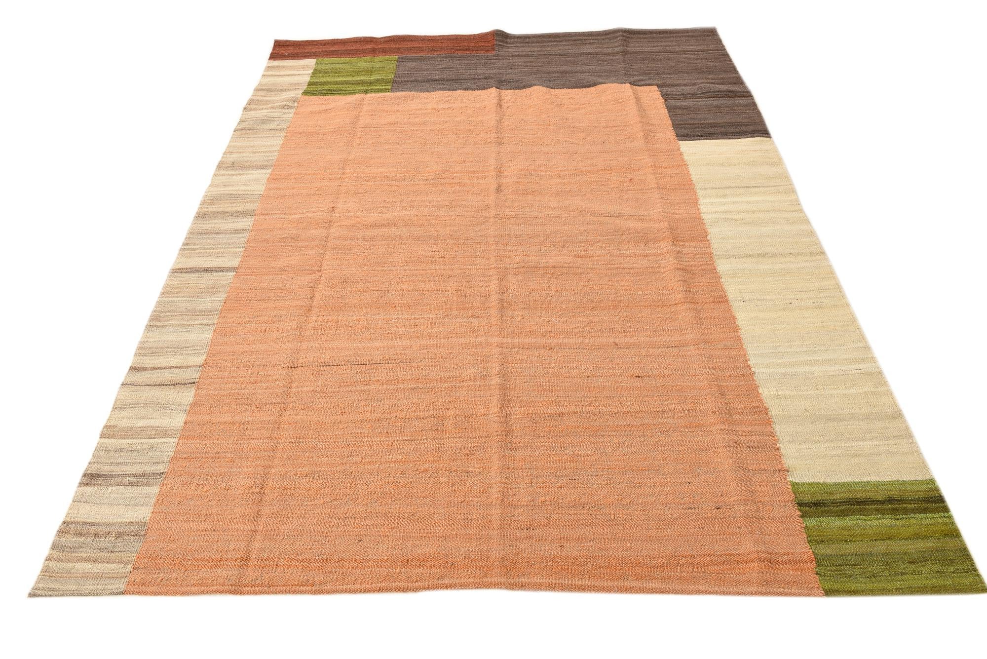 5' 10 x 7' 7 Hand Woven Kilim Modern Wool Rug