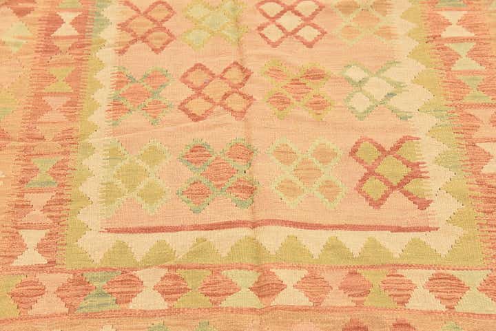 4' 9 x 6' 10 Hand Woven Kilim Waziri Wool Rug
