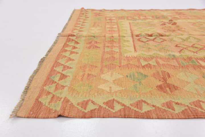 4' 9 x 6' 10 Hand Woven Kilim Waziri Wool Rug