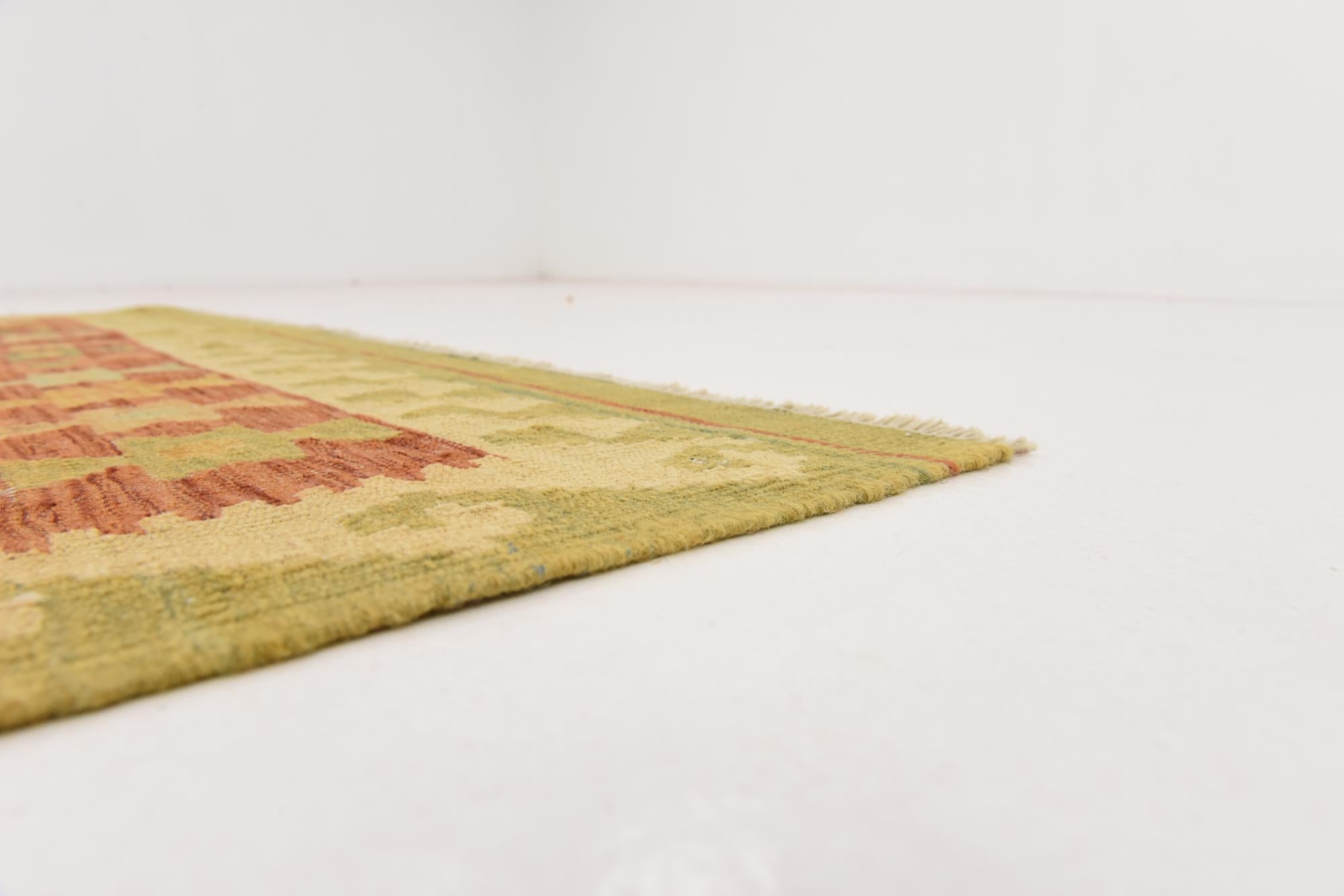 5' x 6' 6 Hand Woven Kilim Waziri Wool Rug