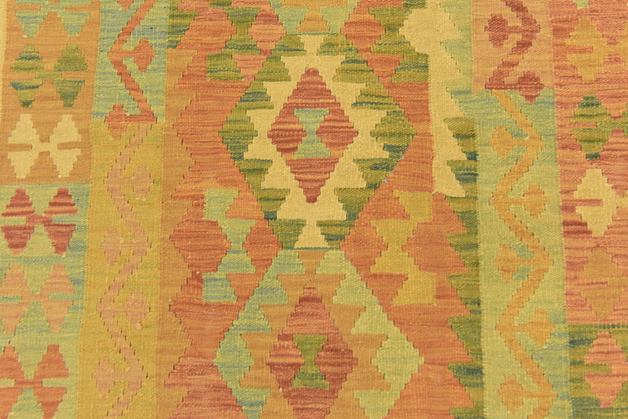 3' 2 x 5' Hand Woven Kilim Waziri Wool Rug