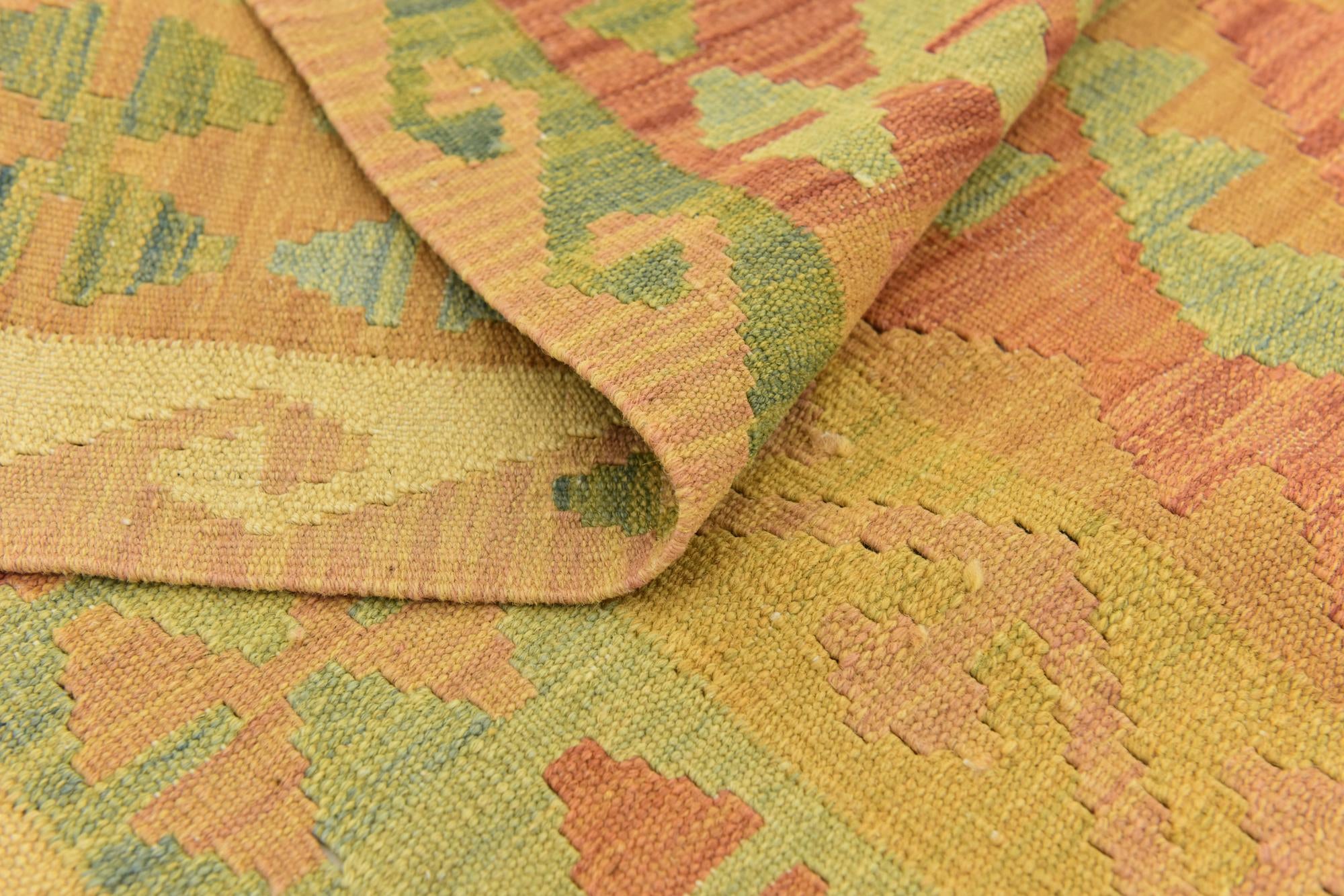 3' 2 x 5' Hand Woven Kilim Waziri Wool Rug
