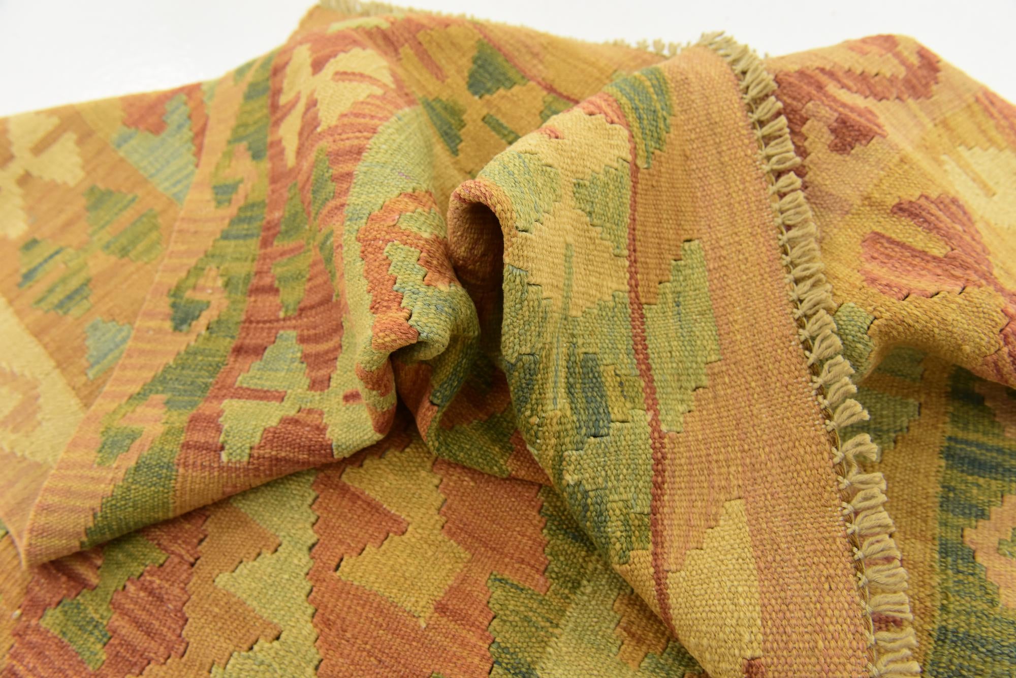 3' 2 x 5' Hand Woven Kilim Waziri Wool Rug