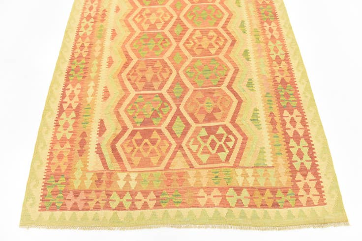 Detail image of 4' 10 x 6' 6 Hand Woven Kilim Waziri Wool Rug