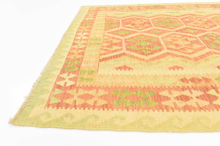 4' 10 x 6' 6 Hand Woven Kilim Waziri Wool Rug