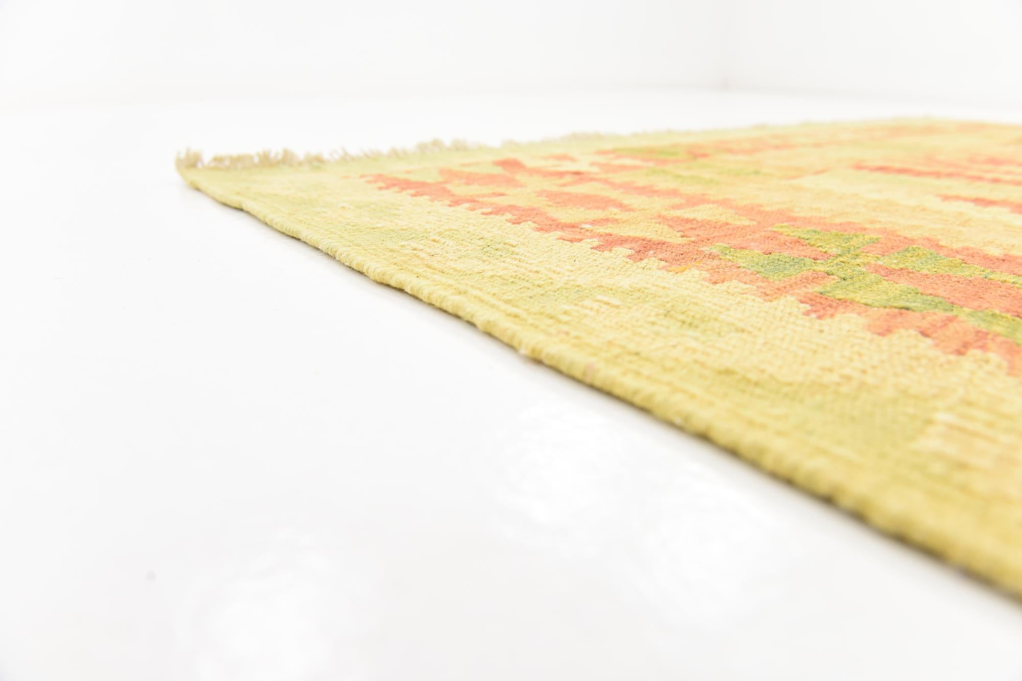 4' 10 x 6' 6 Hand Woven Kilim Waziri Wool Rug