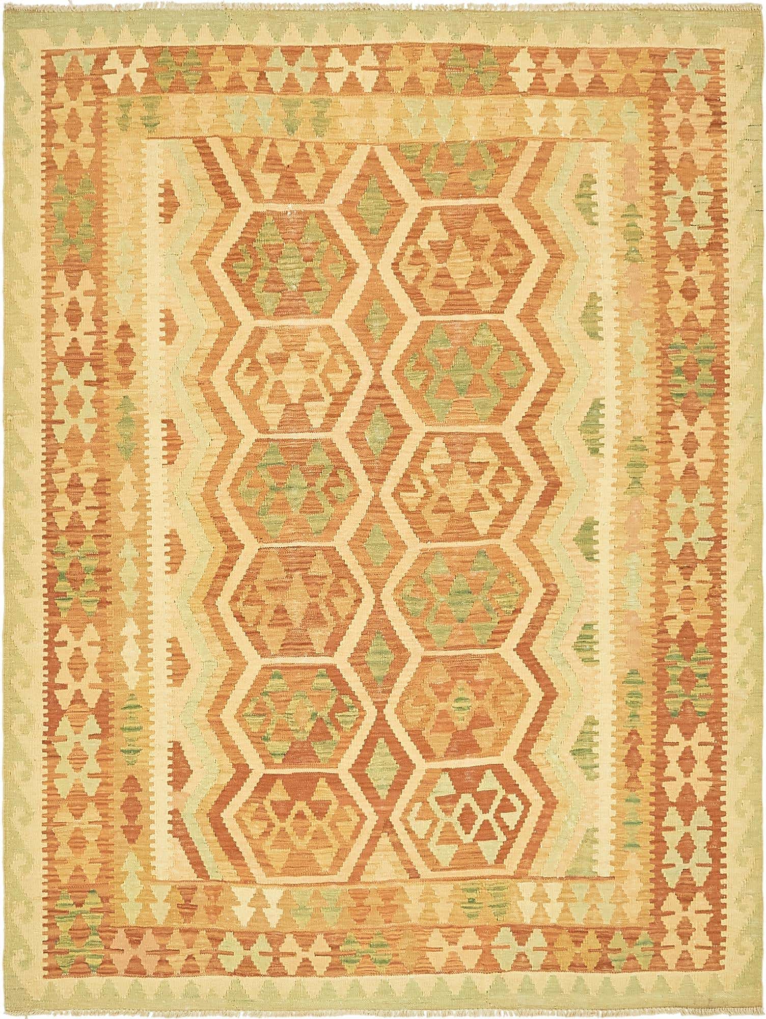 4' 10 x 6' 6 Hand Woven Kilim Waziri Wool Rug