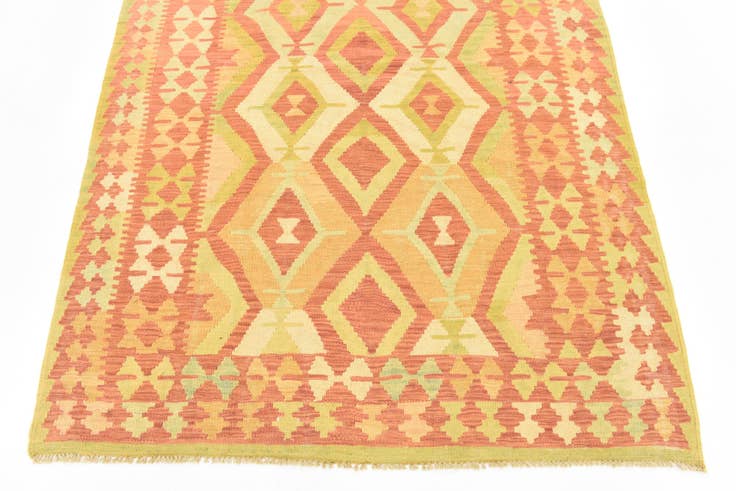 Detail image of 4' 7 x 6' 6 Hand Woven Kilim Waziri Wool Rug