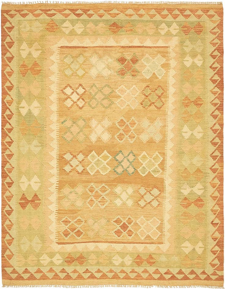 Detail image of 4' 10 x 6' 9 Hand Woven Kilim Waziri Wool Rug