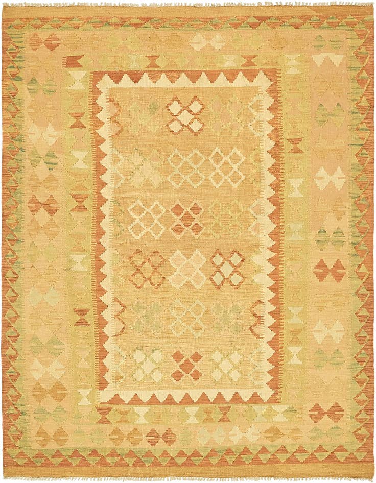 Detail image of 4' 10 x 6' 9 Hand Woven Kilim Waziri Wool Rug