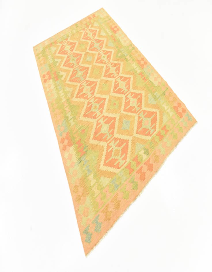 Detail image of 4' 6 x 6' 7 Hand Woven Kilim Waziri Wool Rug