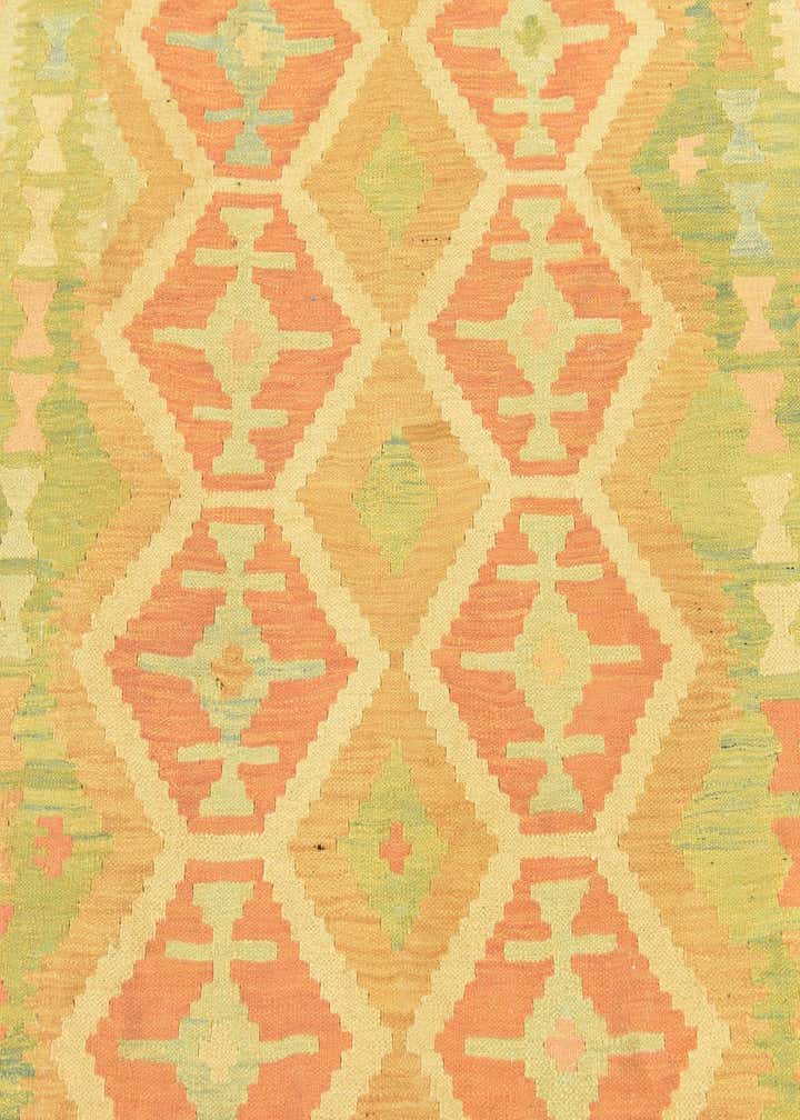 4' 6 x 6' 7 Hand Woven Kilim Waziri Wool Rug
