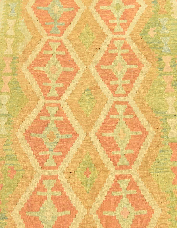 Detail image of 4' 6 x 6' 7 Hand Woven Kilim Waziri Wool Rug