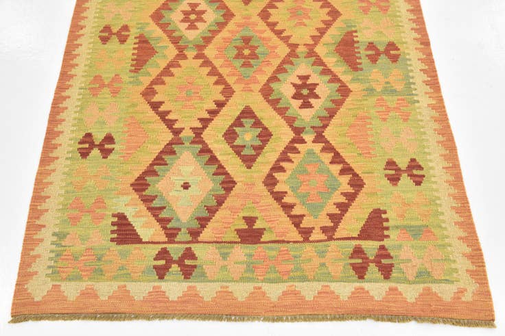 Detail image of 3' 5 x 5' Hand Woven Kilim Waziri Wool Rug