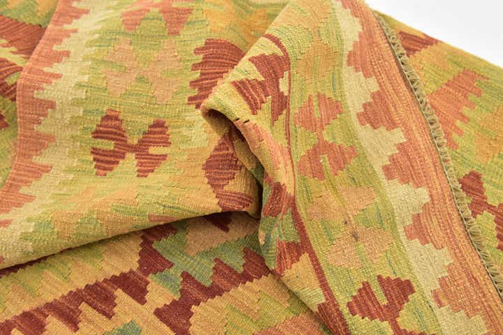 3' 5 x 5' Hand Woven Kilim Waziri Wool Rug