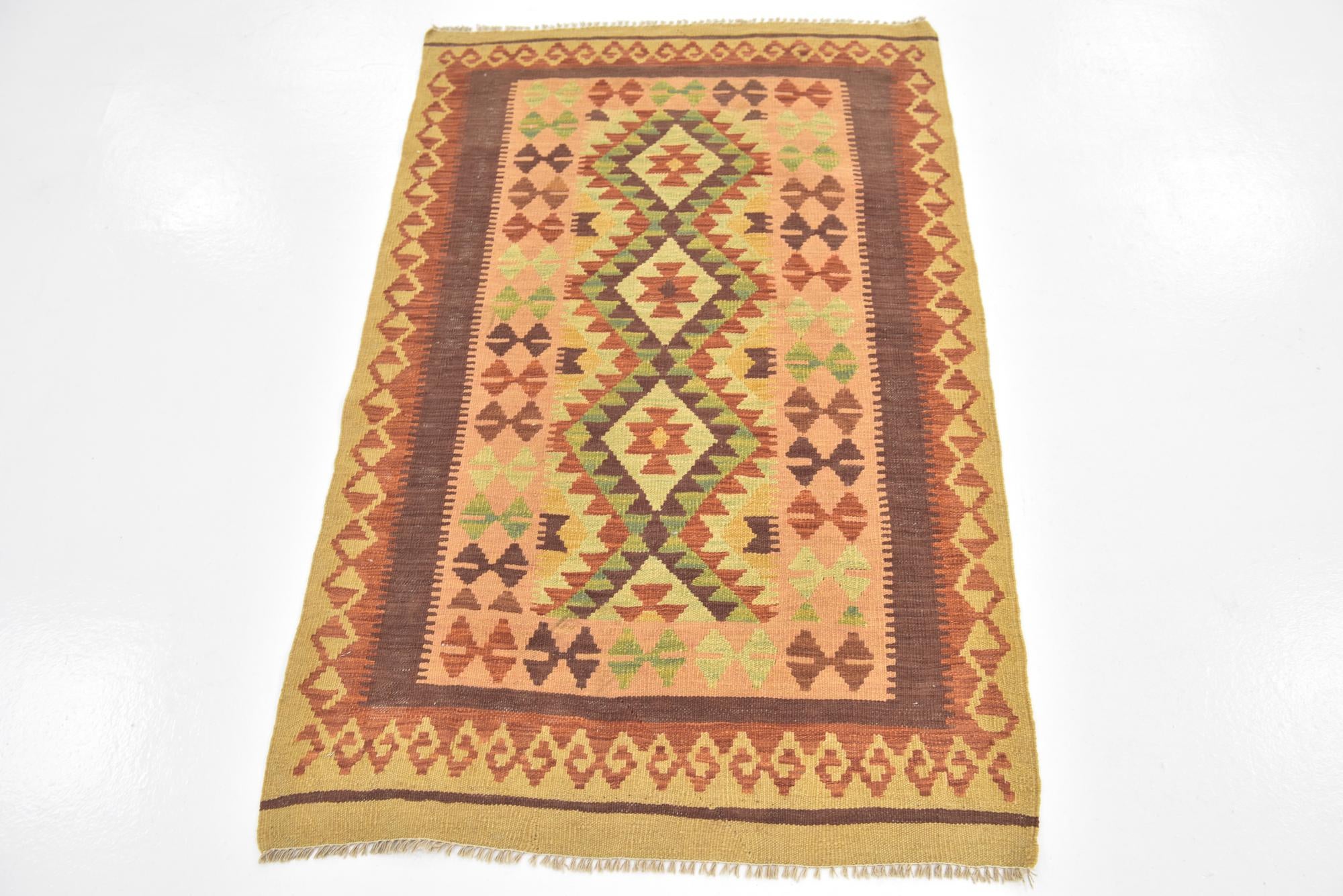 85cm x 135cm Tejido a mano Kilim Waziri Alfombra Lana