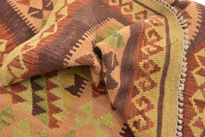 2' 9 x 4' 5 Hand Woven Kilim Waziri Wool Rug