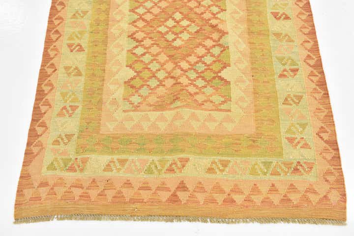 3' 4 x 5' 2 Hand Woven Kilim Waziri Wool Rug