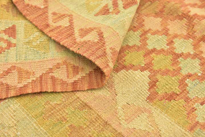 3' 4 x 5' 2 Hand Woven Kilim Waziri Wool Rug