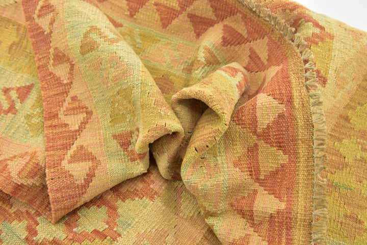 3' 4 x 5' 2 Hand Woven Kilim Waziri Wool Rug