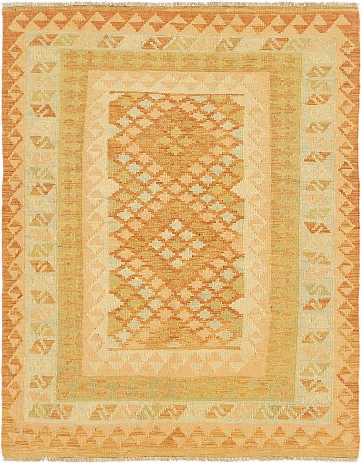 Detail image of 3' 4 x 5' 2 Hand Woven Kilim Waziri Wool Rug