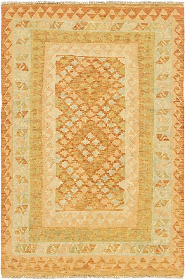 Detail image of 3' 4 x 5' 2 Hand Woven Kilim Waziri Wool Rug