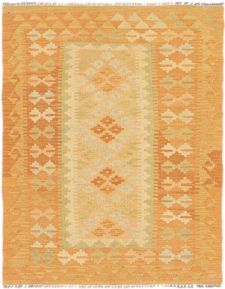 Detail image of 2' 7 x 4' 3 Hand Woven Kilim Waziri Wool Rug