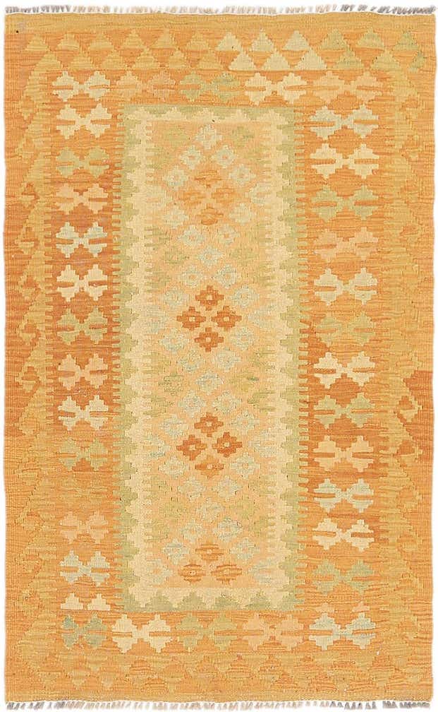 2' 7 x 4' 3 Hand Woven Kilim Waziri Wool Rug