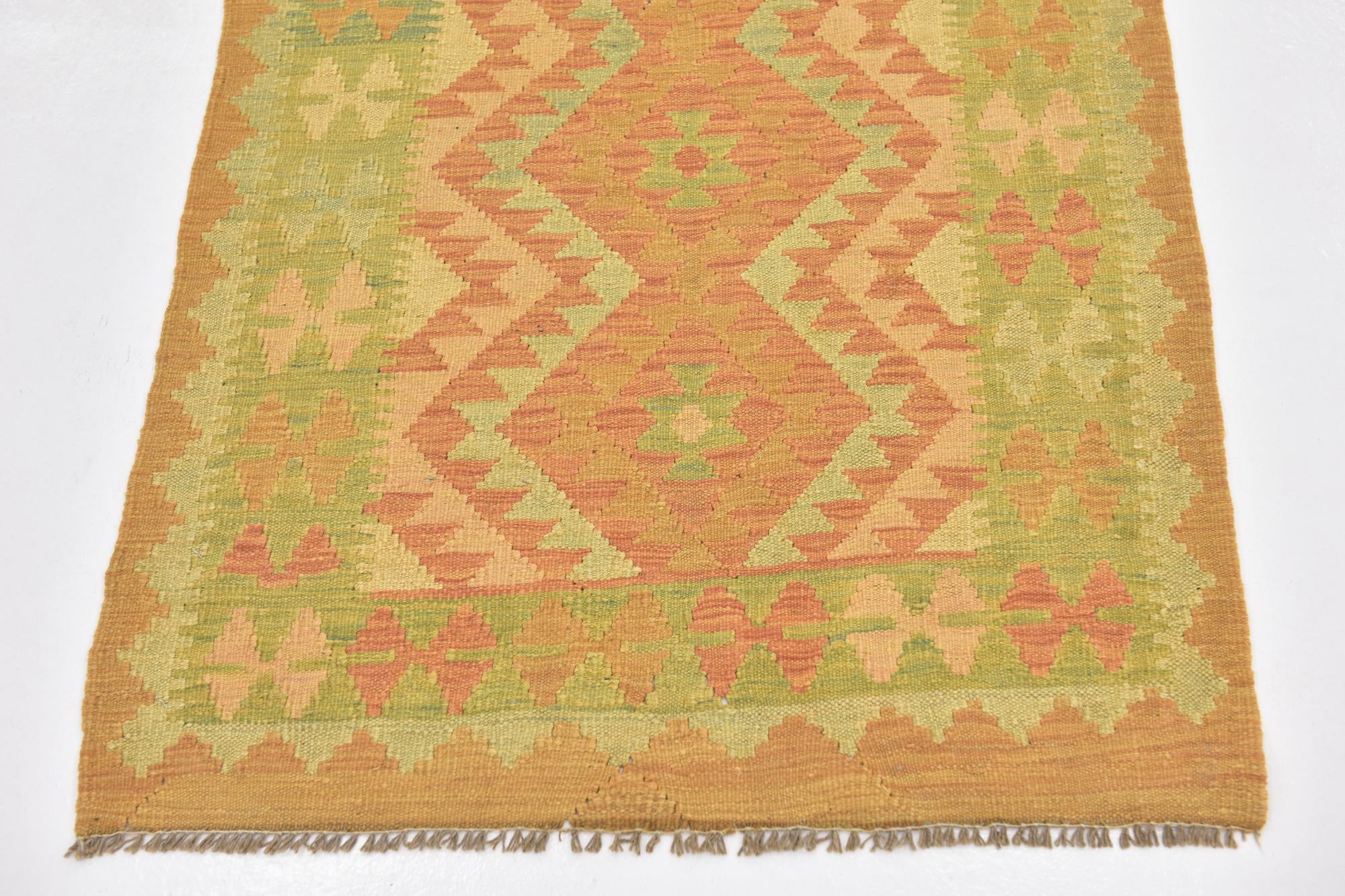 2' 8 x 4' 3 Hand Woven Kilim Waziri Wool Rug