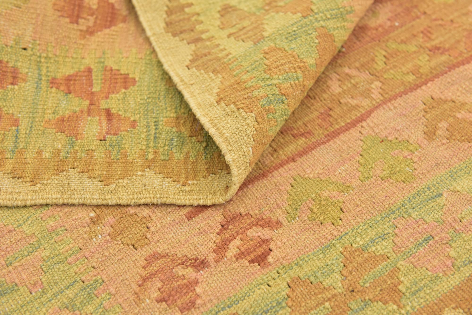 2' 8 x 4' Hand Woven Kilim Waziri Wool Rug