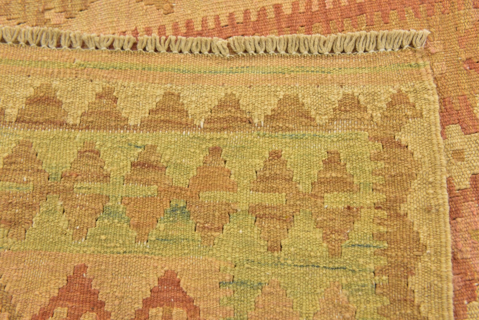 2' 8 x 4' Hand Woven Kilim Waziri Wool Rug